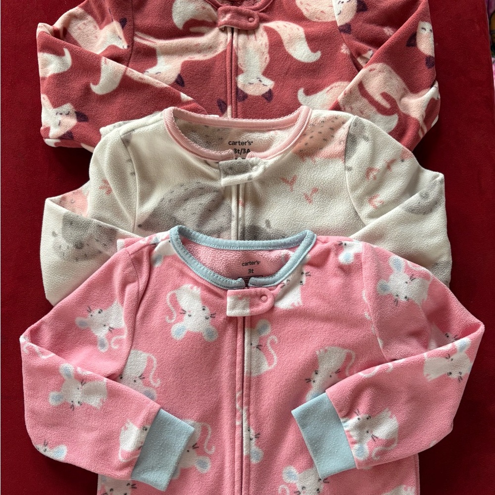 Carter's Kids Pajamas - Pink, Cream, Red
